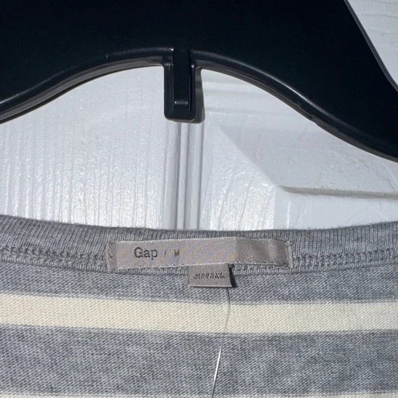 GAP Striped Long-Sleeve Tee in Gray & Cream - Picture 2 of 9